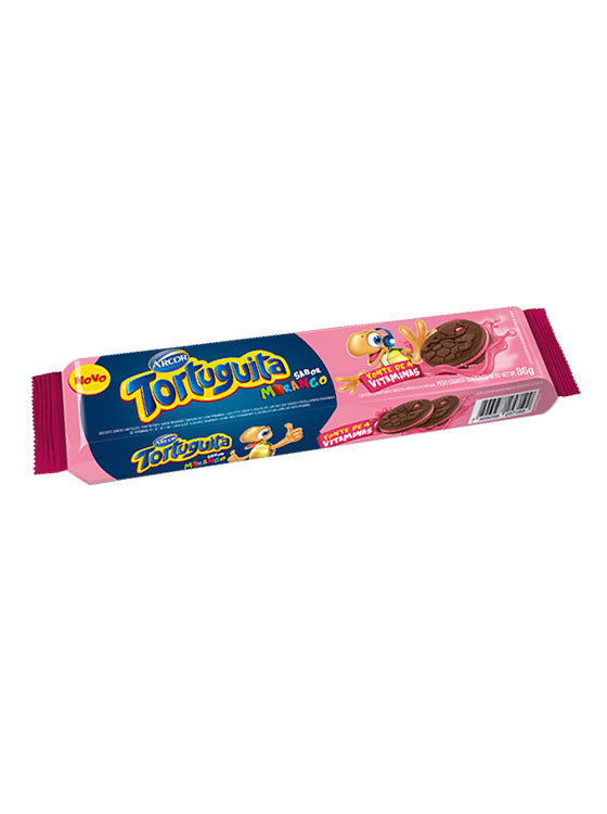 Galletitas Tortuguita Flow Rellenas Morango Arcor 86gr